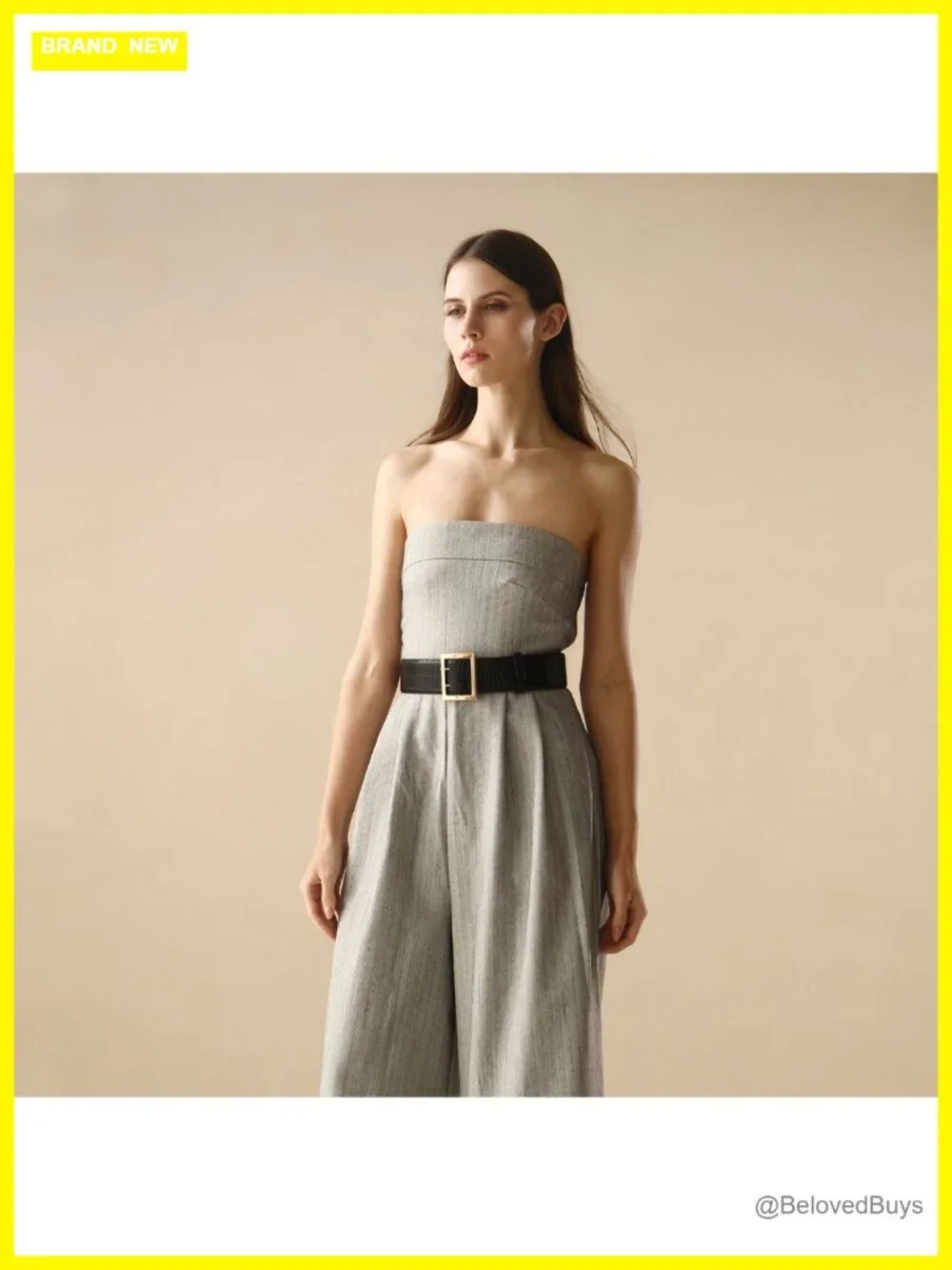 Faux Leather Wide Belt with Gold Buckle for Dresses